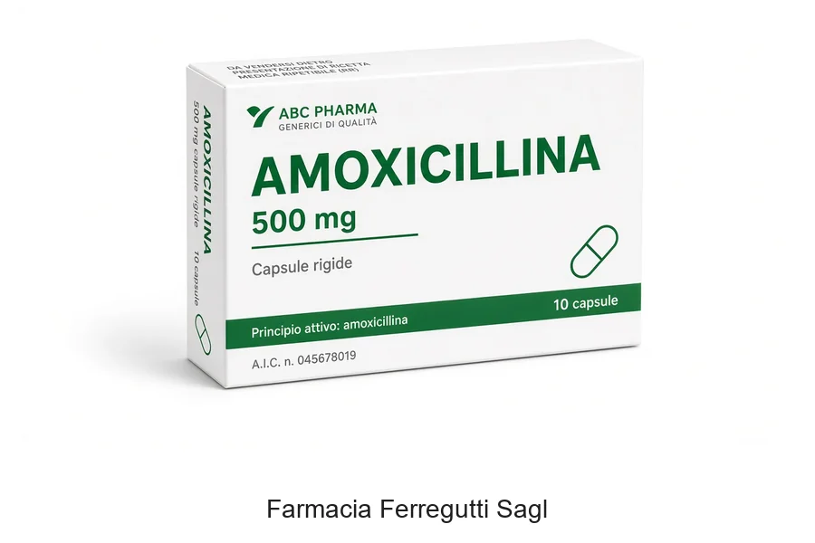 Confezione Amoxicillina 500 mg compresse in farmacia svizzera