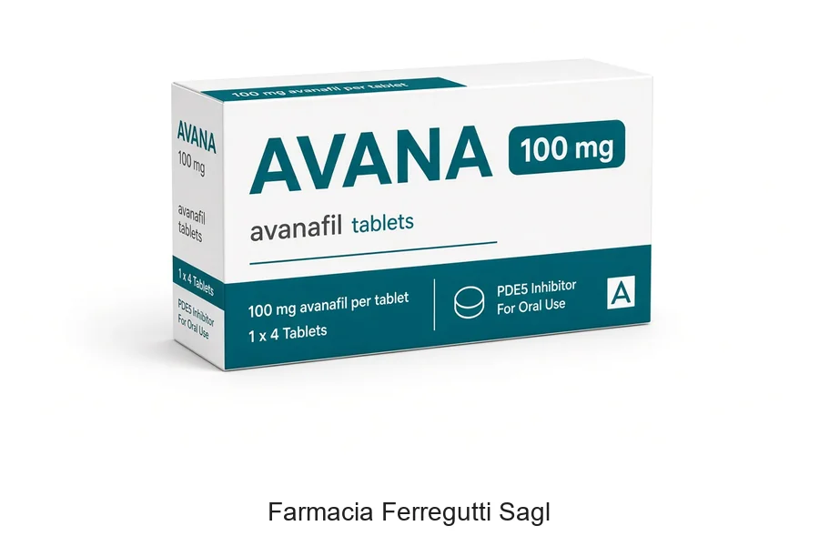 Confezione Avana 100 mg Avanafil Spedra in Farmacia Ferregutti Mendrisio
