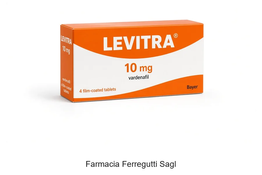 Confezione Levitra 10 mg Vardenafil originale e generico in farmacia svizzera
