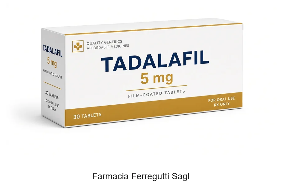 Confezione Tadalafil 5 mg compresse rivestite in farmacia svizzera