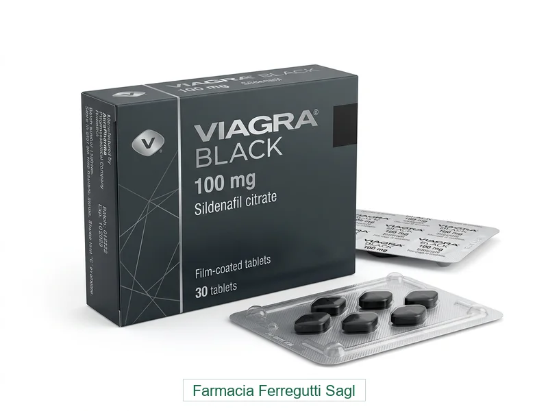 Confezione Viagra Black 100 mg sildenafil citrato farmacia svizzera