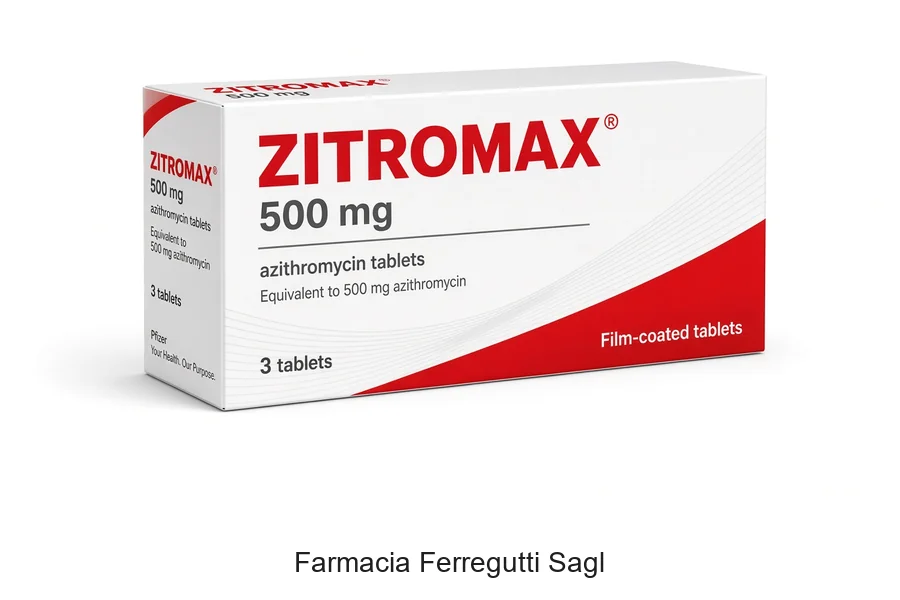 Confezione Zitromax 500 mg azitromicina originale in farmacia svizzera